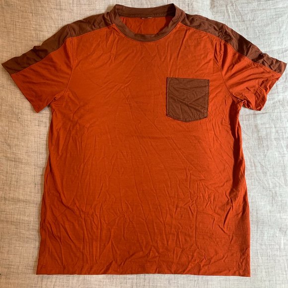 IBEX MERINO WOOL POCKET TEE BURNT ORANGE - Picture 1 of 4